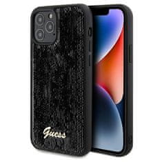 Guess Kryt Guess GUHCP12MPSFDGSK Apple iPhone 12 / 12 Pro hardcase Sequin Script Metal black