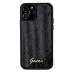 Guess Kryt Guess GUHCP12MPSFDGSK Apple iPhone 12 / 12 Pro hardcase Sequin Script Metal black