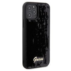 Guess Kryt Guess GUHCP12MPSFDGSK Apple iPhone 12 / 12 Pro hardcase Sequin Script Metal black