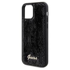 Guess Kryt Guess GUHCP12MPSFDGSK Apple iPhone 12 / 12 Pro hardcase Sequin Script Metal black