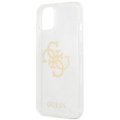 Guess Kryt Guess GUHCP13SPCUGL4GTR Apple iPhone 13 mini transparent hard case Glitter 4G Big Logo