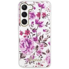 Guess Kryt Guess GUHCS23SHCFWST Samsung Galaxy S23 white hardcase Flower Collection