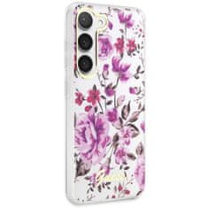 Guess Kryt Guess GUHCS23SHCFWST Samsung Galaxy S23 white hardcase Flower Collection