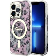 Guess Kryt Guess GUHMP14XHCFWSP Apple iPhone 14 Pro Max pink hardcase Flower MagSafe