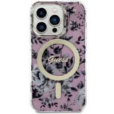 Guess Kryt Guess GUHMP14XHCFWSP Apple iPhone 14 Pro Max pink hardcase Flower MagSafe