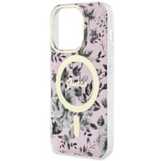 Guess Kryt Guess GUHMP14XHCFWSP Apple iPhone 14 Pro Max pink hardcase Flower MagSafe