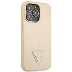 Guess Kryt Guess GUHCP14XPSATLE Apple iPhone 14 Pro Max beżowy/beige hardcase SaffianoTriangle Logo