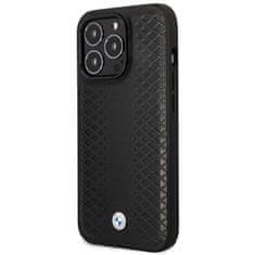 MobilPouzdra.cz Kryt BMW BMHMP14L22RFGK Apple iPhone 14 Pro black Leather Diamond Pattern MagSafe