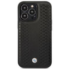 MobilPouzdra.cz Kryt BMW BMHMP14L22RFGK Apple iPhone 14 Pro black Leather Diamond Pattern MagSafe