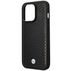 MobilPouzdra.cz Kryt BMW BMHMP14L22RFGK Apple iPhone 14 Pro black Leather Diamond Pattern MagSafe