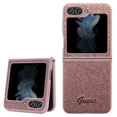 Guess Kryt Guess GUHCZF5HGGSHP Samsung Galaxy Z Flip 5 hardcase Glitter Script pink