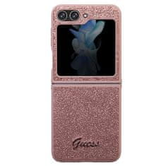 Guess Kryt Guess GUHCZF5HGGSHP Samsung Galaxy Z Flip 5 hardcase Glitter Script pink