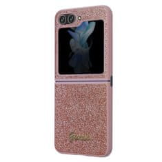 Guess Kryt Guess GUHCZF5HGGSHP Samsung Galaxy Z Flip 5 hardcase Glitter Script pink