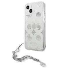 Guess Kryt Guess GUHCP13SKSPESI Apple iPhone 13 mini silver hardcase Peony Chain Collection