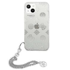 Guess Kryt Guess GUHCP13SKSPESI Apple iPhone 13 mini silver hardcase Peony Chain Collection