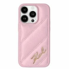 Karl Lagerfeld Kryt Karl Lagerfeld KLHCP15MPQDSMGP Apple iPhone 15 Plus / 14 Plus hardcase Diagonal Quilted Script pink