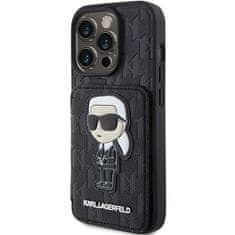 Karl Lagerfeld Kryt Karl Lagerfeld KLHCP15LSAKKNSCK Apple iPhone 15 Pro hardcase Saffiano Monogram Ikonik Patch black