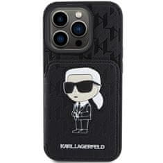 Karl Lagerfeld Kryt Karl Lagerfeld KLHCP15LSAKKNSCK Apple iPhone 15 Pro hardcase Saffiano Monogram Ikonik Patch black