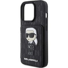 Karl Lagerfeld Kryt Karl Lagerfeld KLHCP15LSAKKNSCK Apple iPhone 15 Pro hardcase Saffiano Monogram Ikonik Patch black