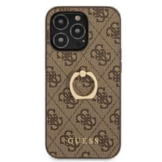 Guess Kryt Guess GUHCP13L4GMRBR Apple iPhone 13 Pro brown hardcase 4G with ring stand