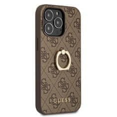 Guess Kryt Guess GUHCP13L4GMRBR Apple iPhone 13 Pro brown hardcase 4G with ring stand