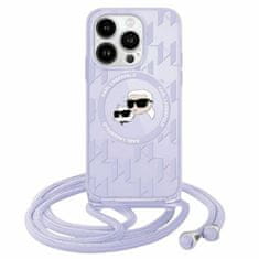 Karl Lagerfeld Kryt Karl Lagerfeld KLHMP15XHCKCKLCU Apple iPhone 15 Pro Max hardcase IML Crossbody Monogram Karl & Choupette Head MagSafe purple