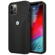 MobilPouzdra.cz Kryt BMW BMHCP12LRSPPK Apple iPhone 12 Pro Max black hardcase Leather Curve Perforate