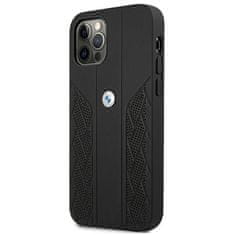 MobilPouzdra.cz Kryt BMW BMHCP12LRSPPK Apple iPhone 12 Pro Max black hardcase Leather Curve Perforate