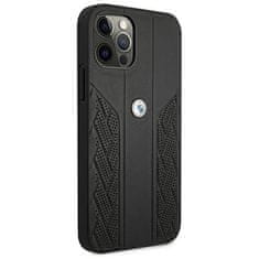 MobilPouzdra.cz Kryt BMW BMHCP12LRSPPK Apple iPhone 12 Pro Max black hardcase Leather Curve Perforate