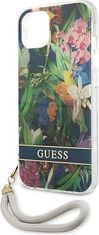 Guess Kryt Guess GUHCP13MHFLSB Apple iPhone 13 blue hardcase Flower Strap