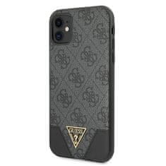 Guess Kryt Guess GUHCN61PU4GHBK Apple iPhone 11 gray hardcase 4G Triangle Collection