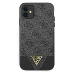 Guess Kryt Guess GUHCN61PU4GHBK Apple iPhone 11 gray hardcase 4G Triangle Collection