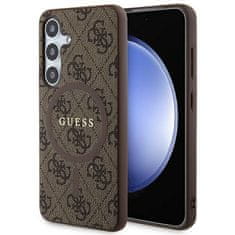 Guess Kryt Guess GUHMS24SG4GFRW Samsung Galaxy S24 hardcase 4G Collection Leather Metal Logo MagSafe brown