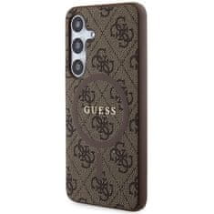 Guess Kryt Guess GUHMS24SG4GFRW Samsung Galaxy S24 hardcase 4G Collection Leather Metal Logo MagSafe brown