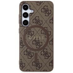 Guess Kryt Guess GUHMS24SG4GFRW Samsung Galaxy S24 hardcase 4G Collection Leather Metal Logo MagSafe brown