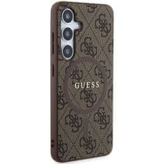 Guess Kryt Guess GUHMS24SG4GFRW Samsung Galaxy S24 hardcase 4G Collection Leather Metal Logo MagSafe brown