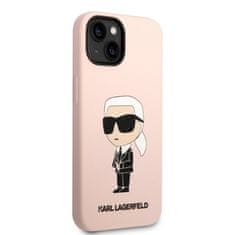 Karl Lagerfeld Kryt Karl Lagerfeld KLHMP14MSNIKBCPApple iPhone 14 Plus / 15 Plus hardcase pink Silicone Ikonik Magsafe