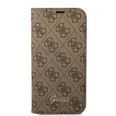 Guess Kryt Guess GUBKP14MHG4SHW Apple iPhone 14 Plus / 15 Plus brown book 4G Vintage Gold Logo