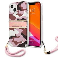 Guess Kryt Guess GUHCP13SKCABPI Apple iPhone 13 mini pink hardcase Camo Strap Collection