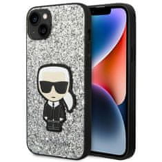 Karl Lagerfeld Kryt Karl Lagerfeld KLHCP14MGFKPG Apple iPhone 14 Plus / 15 Plus hardcase silver Glitter Flakes Ikonik