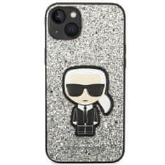 Karl Lagerfeld Kryt Karl Lagerfeld KLHCP14MGFKPG Apple iPhone 14 Plus / 15 Plus hardcase silver Glitter Flakes Ikonik