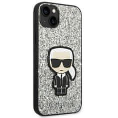 Karl Lagerfeld Kryt Karl Lagerfeld KLHCP14MGFKPG Apple iPhone 14 Plus / 15 Plus hardcase silver Glitter Flakes Ikonik