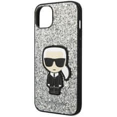 Karl Lagerfeld Kryt Karl Lagerfeld KLHCP14MGFKPG Apple iPhone 14 Plus / 15 Plus hardcase silver Glitter Flakes Ikonik