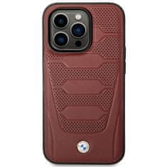 MobilPouzdra.cz Kryt BMW BMHMP14X22RPSR Apple iPhone 14 Pro Max burgundy Leather Seats Pattern MagSafe