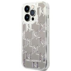 Karl Lagerfeld Kryt Karl Lagerfeld KLHCP14LLMNMS Apple iPhone 14 Pro hardcase silver Liquid Glitter Monogram