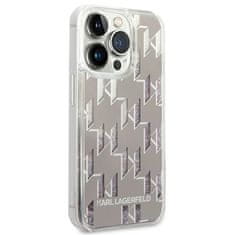 Karl Lagerfeld Kryt Karl Lagerfeld KLHCP14LLMNMS Apple iPhone 14 Pro hardcase silver Liquid Glitter Monogram