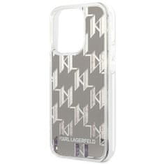 Karl Lagerfeld Kryt Karl Lagerfeld KLHCP14LLMNMS Apple iPhone 14 Pro hardcase silver Liquid Glitter Monogram