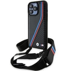 MobilPouzdra.cz Kryt BMW BMHCP15X23PSVTK Apple iPhone 15 Pro Max hardcase M Edition Carbon Tricolor Lines & Strap black