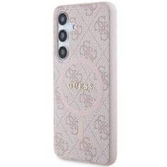 Guess Kryt Guess GUHMS24SG4GFRP Samsung Galaxy S24 hardcase 4G Collection Leather Metal Logo MagSafe pink