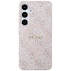 Guess Kryt Guess GUHMS24SG4GFRP Samsung Galaxy S24 hardcase 4G Collection Leather Metal Logo MagSafe pink